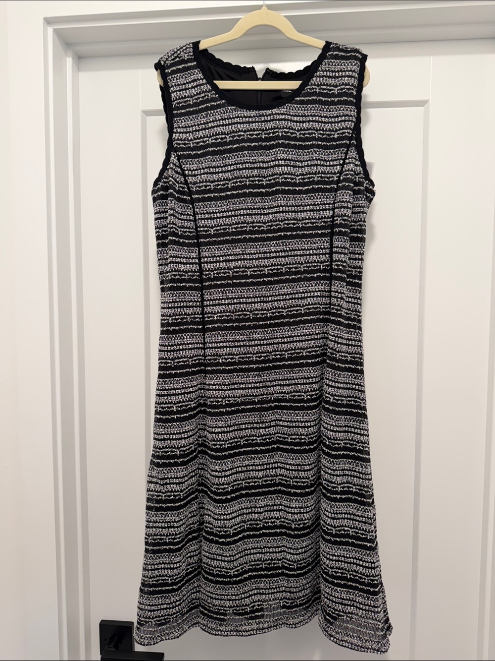 Karl Lagerfeld Black and White Knit Midi Dress